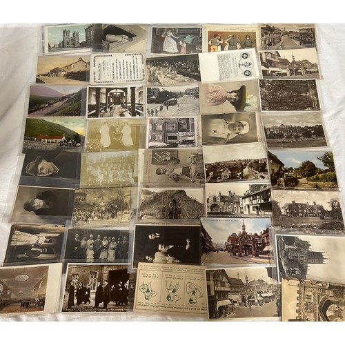 919 - A large collection of topographic and real photo Postcards in 2 x wooden boxes. Box A containing 420... 