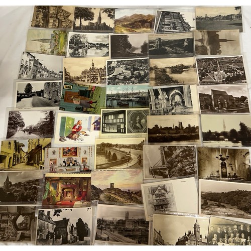 919 - A large collection of topographic and real photo Postcards in 2 x wooden boxes. Box A containing 420... 