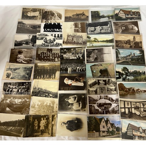 919 - A large collection of topographic and real photo Postcards in 2 x wooden boxes. Box A containing 420... 