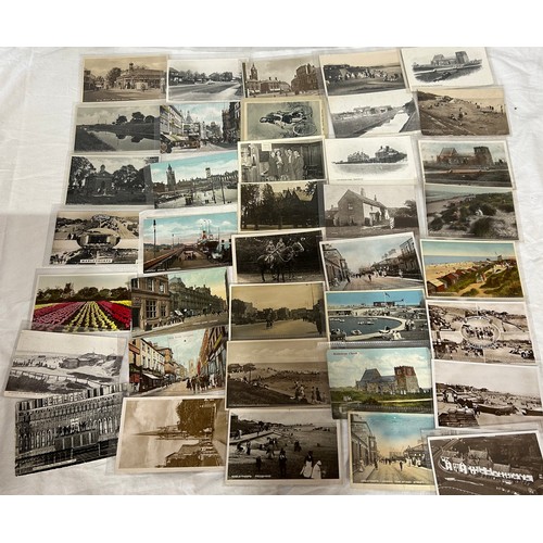 919 - A large collection of topographic and real photo Postcards in 2 x wooden boxes. Box A containing 420... 