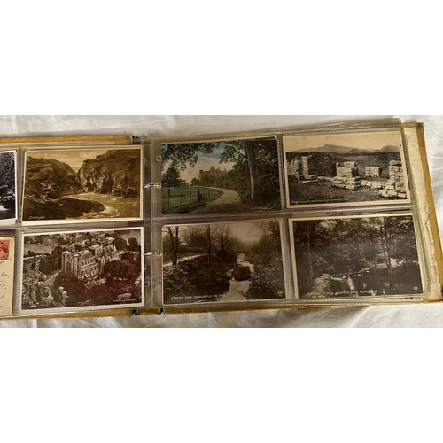 922 - A collection of Postcards in three albums to include Edwardian Romance and Greetings (180), embroide... 