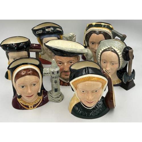 425 - A collection of Royal Doulton Toby Jugs to include Henry VIII and his Six Wives, Glenn Miller D6970,... 