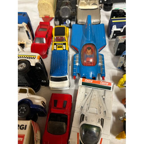 1115 - A collection Corgi, Matchbox and other vehicles to include Charbens Salco Mickey Mouse Fire Truck, C... 