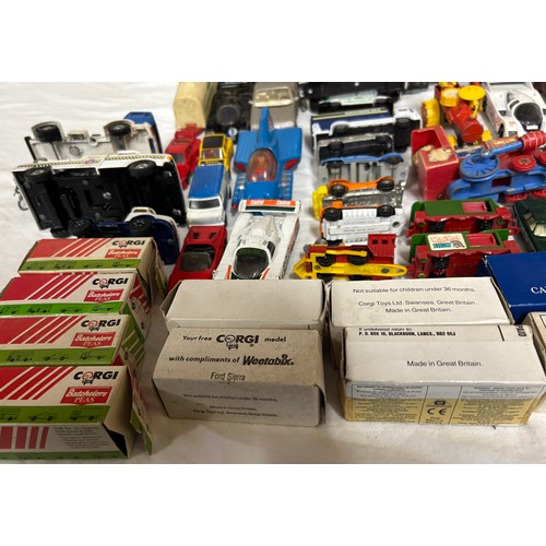 1115 - A collection Corgi, Matchbox and other vehicles to include Charbens Salco Mickey Mouse Fire Truck, C... 