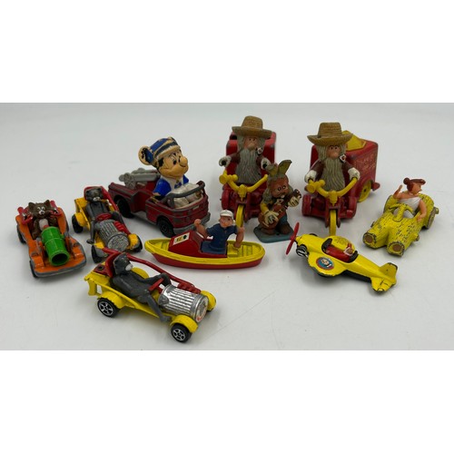 1115 - A collection Corgi, Matchbox and other vehicles to include Charbens Salco Mickey Mouse Fire Truck, C... 