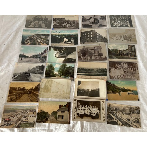 925 - A very large collection of 1000+ Postcards in a suitcase, topographic, some real photos, social hist... 