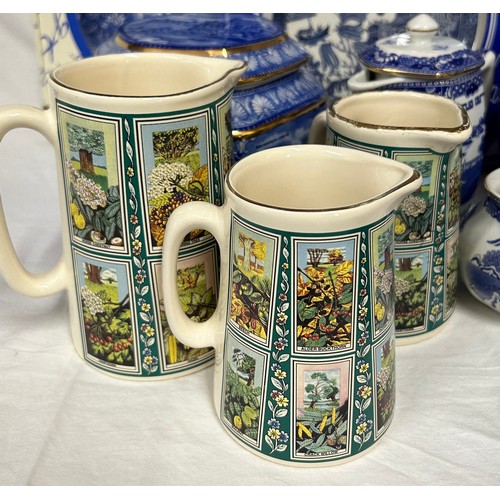 427 - A large quantity of Ringtons Tea china to include willow pattern coffee pot, teapot, jug with lid, s... 