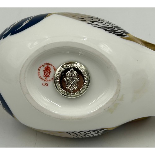 430 - A selection of Royal Crown Derby to include Dolphin Paperweight with gold stopper, Mandarin Duck pap... 