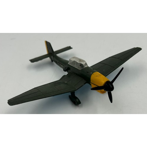 1119 - Four Dinky Toy Meccano Ltd Aircraft to include Spitfire MKII 719, Junkers JU 87 B 721, Phantom II F-... 