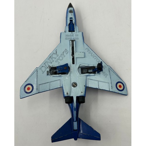 1119 - Four Dinky Toy Meccano Ltd Aircraft to include Spitfire MKII 719, Junkers JU 87 B 721, Phantom II F-... 