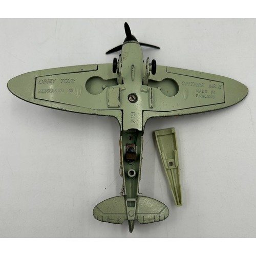 1119 - Four Dinky Toy Meccano Ltd Aircraft to include Spitfire MKII 719, Junkers JU 87 B 721, Phantom II F-... 