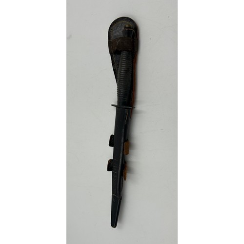 1008 - A Fairbairn Sykes 3rd pattern Commando Dagger by William Rogers, Sheffield with leather cover, maker... 