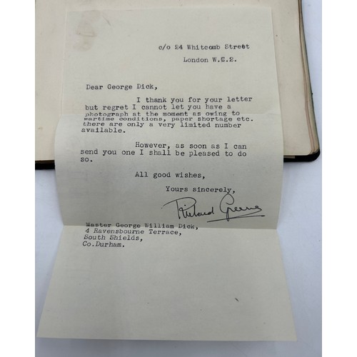 926 - An Autograph Book dated 1943 in the name of George William Dick containing handwritten autographs, p... 