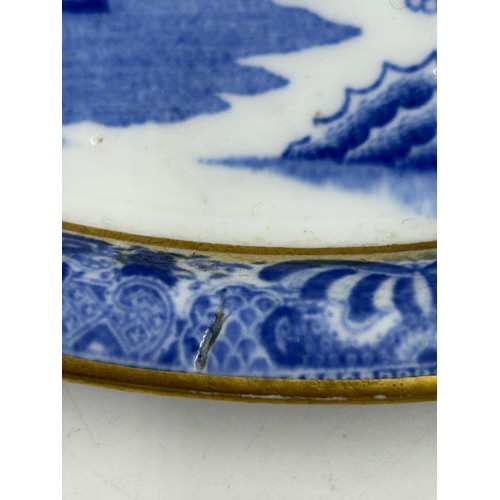 131 - A group of early 19th century Spode blue and white transfer printed wares, c. 1800-20. To include tw... 