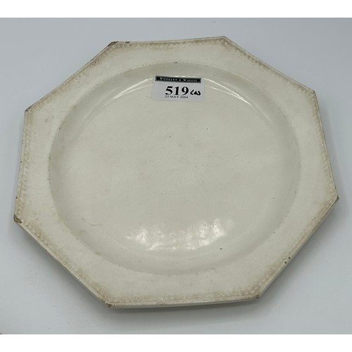 140 - A set of early 19th century creamware octagonal plates, c. 1810. All with partial impressed marks, p... 