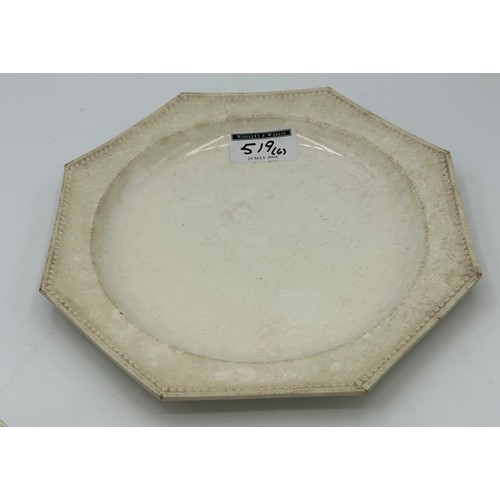 140 - A set of early 19th century creamware octagonal plates, c. 1810. All with partial impressed marks, p... 