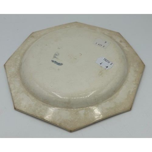 140 - A set of early 19th century creamware octagonal plates, c. 1810. All with partial impressed marks, p... 