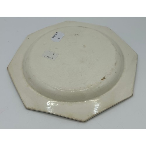 140 - A set of early 19th century creamware octagonal plates, c. 1810. All with partial impressed marks, p... 