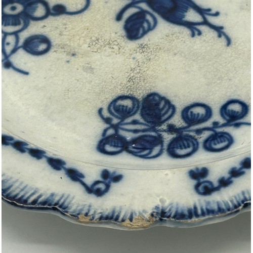 146 - A group of early 19th century blue and white hand-painted pearlware shell edge and moulded rim plate... 