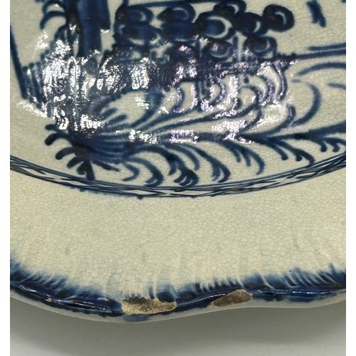 146 - A group of early 19th century blue and white hand-painted pearlware shell edge and moulded rim plate... 