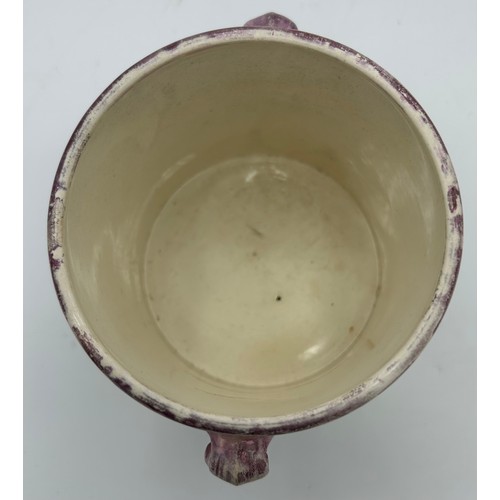 152 - An early 19th century transfer-printed two-handled bottle coaster, c. 1832. With pink lustre rim, an... 