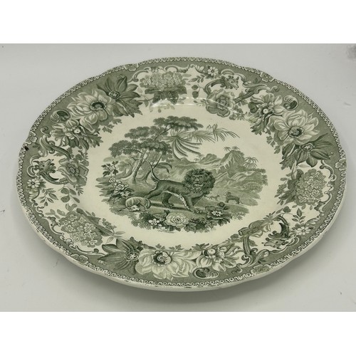 153 - A group of early 19th century blue and white and green and white transfer printed Spode and Copeland... 