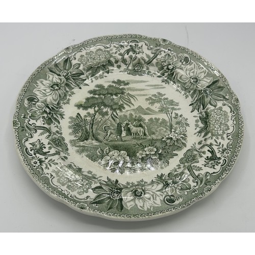 153 - A group of early 19th century blue and white and green and white transfer printed Spode and Copeland... 