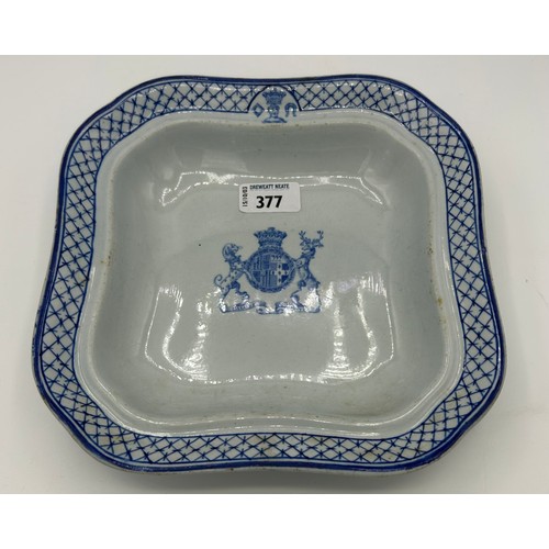 154 - A group of early 19th century blue and white transfer printed Spode armorials c. 1820-25. Comprising... 