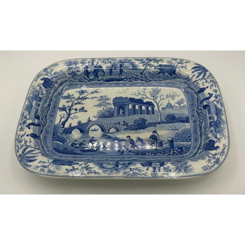 156 - Two early 19th century blue and white Spode Caramanian series wares c. 1810. Comprising of: Citadel ... 