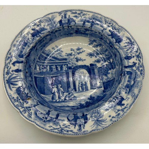 156 - Two early 19th century blue and white Spode Caramanian series wares c. 1810. Comprising of: Citadel ... 