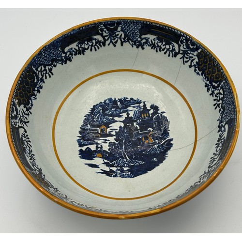 192 - A group of early 19th century blue and white transfer printed Conversation pattern bowls, c. 1800. 2... 