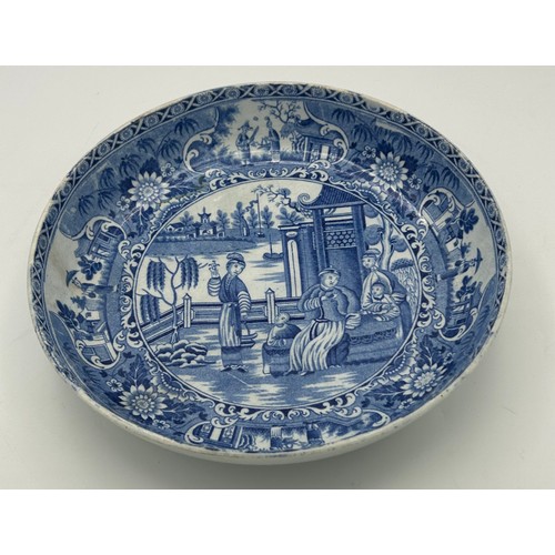 202 - A group of early 19th century transfer printed wares, c. 1800-20. To include a Spode Forest Landscap... 