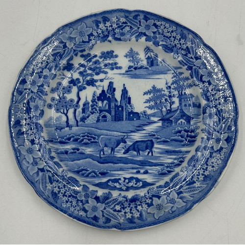 210 - A group of early 19th century blue and white transfer plates, c. 1820-40. Including a Spode Portland... 