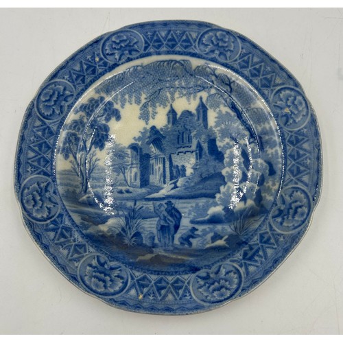 210 - A group of early 19th century blue and white transfer plates, c. 1820-40. Including a Spode Portland... 