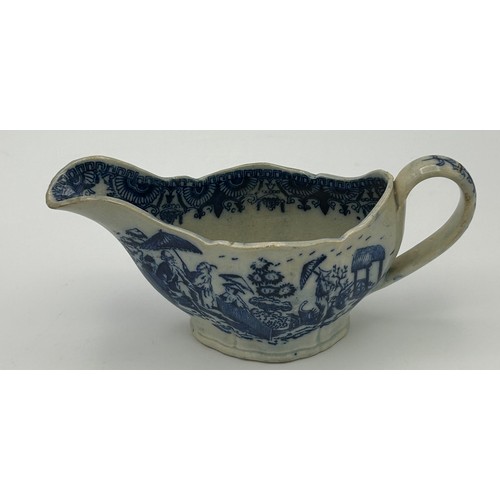 211 - A group of early 19th century blue and white transfer printed jugs, c. 1800-10. Tallest: 12 cm. (5)
... 