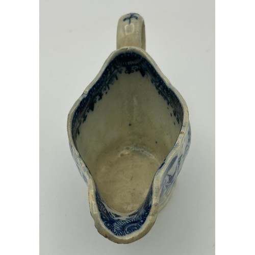 211 - A group of early 19th century blue and white transfer printed jugs, c. 1800-10. Tallest: 12 cm. (5)
... 