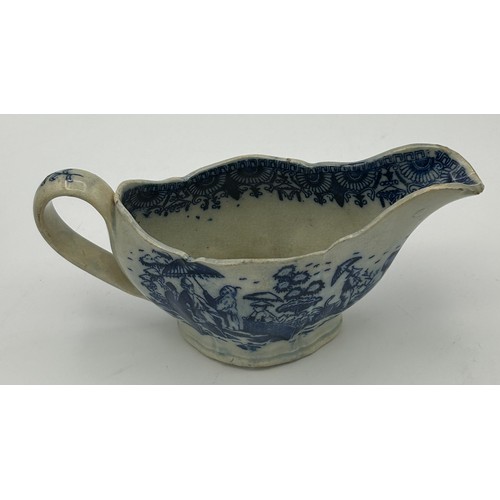 211 - A group of early 19th century blue and white transfer printed jugs, c. 1800-10. Tallest: 12 cm. (5)
... 