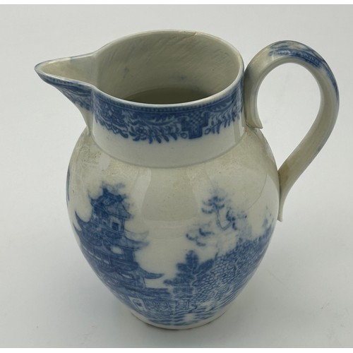 211 - A group of early 19th century blue and white transfer printed jugs, c. 1800-10. Tallest: 12 cm. (5)
... 