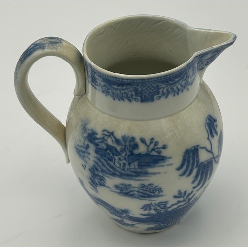 211 - A group of early 19th century blue and white transfer printed jugs, c. 1800-10. Tallest: 12 cm. (5)
... 