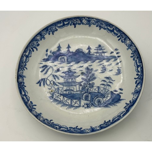 217 - A group of early 19th century hand-painted blue and white pearlware pieces, c. 1810-20. To include a... 