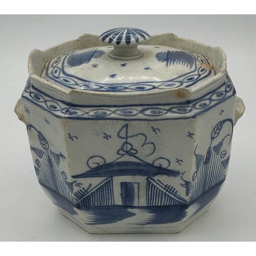 217 - A group of early 19th century hand-painted blue and white pearlware pieces, c. 1810-20. To include a... 