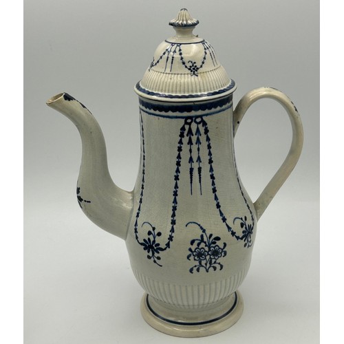 221 - Two early 19th century hand-painted pearlware blue and white pieces, c. 1810. To include a lidded co... 