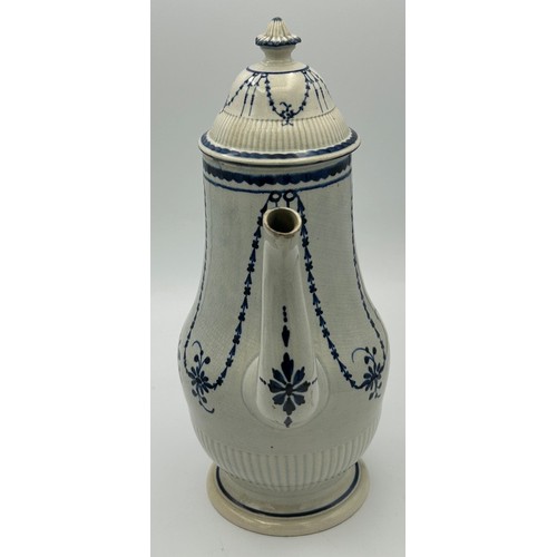 221 - Two early 19th century hand-painted pearlware blue and white pieces, c. 1810. To include a lidded co... 