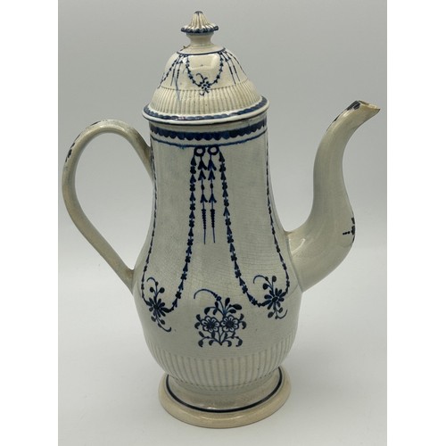 221 - Two early 19th century hand-painted pearlware blue and white pieces, c. 1810. To include a lidded co... 