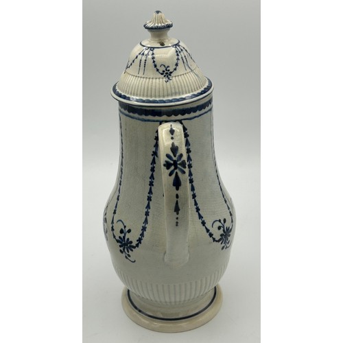 221 - Two early 19th century hand-painted pearlware blue and white pieces, c. 1810. To include a lidded co... 