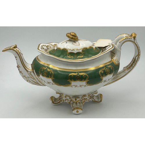 247 - A group of early 19th century Spode hand-painted porcelain teapots and covers, c.1820-30. Longest 31... 