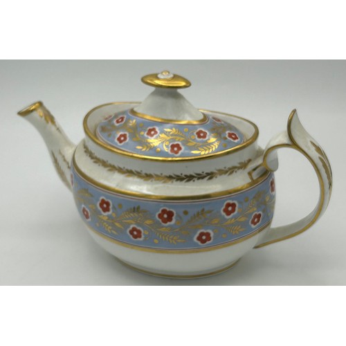 247 - A group of early 19th century Spode hand-painted porcelain teapots and covers, c.1820-30. Longest 31... 