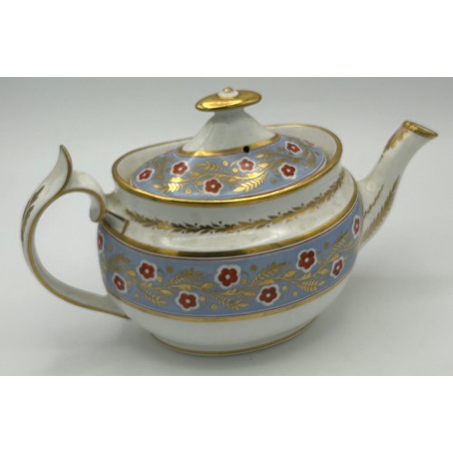 247 - A group of early 19th century Spode hand-painted porcelain teapots and covers, c.1820-30. Longest 31... 