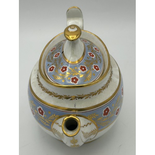 247 - A group of early 19th century Spode hand-painted porcelain teapots and covers, c.1820-30. Longest 31... 