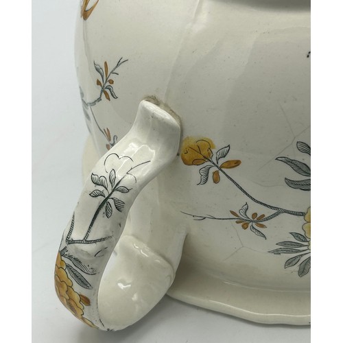 249 - An early 19th century Spode transfer printed and hand painted Tumbledown Dick chamber pot, c. 1825. ... 